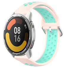 Per Xiaomi MI Watch Color 2 22mm Cinturino in silicone sportivo traspirante traforato (rosa + anatra d'acqua)