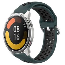 Per Xiaomi MI Watch Color 2 22mm Cinturino in silicone sportivo traforato traspirante (verde oliva + nero)