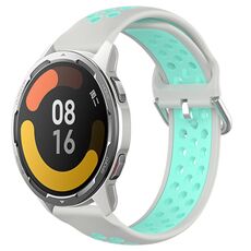Per Xiaomi MI Watch Color 2 22mm Cinturino in silicone sportivo traforato traspirante (grigio + anatra d'acqua)