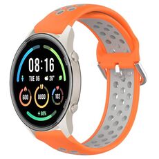 Per Xiaomi MI Watch Sport 22mm Cinturino in silicone sportivo traspirante traforato (arancione + grigio)