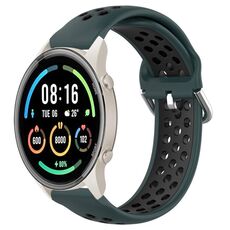 Per Xiaomi MI Watch Sport 22mm Cinturino in silicone sportivo traspirante traforato (verde oliva + nero)