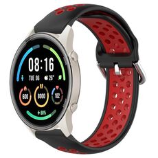 Per Xiaomi MI Watch Sport 22mm Cinturino sportivo in silicone traspirante traforato (nero + rosso)