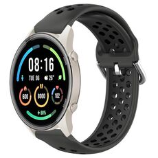 Per Xiaomi MI Watch Sport 22mm Cinturino sportivo in silicone traspirante traforato (nero)