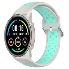 Per Xiaomi MI Watch Sport 22mm Cinturino sportivo in silicone traspirante traforato (grigio + anatra d'acqua)
