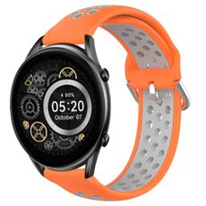 Per Xiaomi Haylou RT2 LS10 Cinturino per orologio sportivo in silicone traspirante traforato da 22 mm (arancione + grigio)