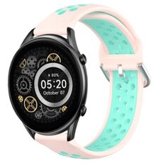 Per Xiaomi Haylou RT2 LS10 22mm Cinturino sportivo in silicone traspirante traforato (rosa + anatra d'acqua)