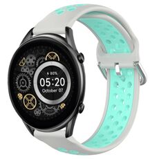 Per Xiaomi Haylou RT2 LS10 Cinturino per orologio sportivo in silicone traspirante traforato da 22 mm (grigio + anatra d'acqua)