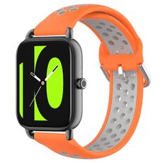 Per Xiaomi Haylou RS4 LS12 Cinturino per orologio sportivo in silicone traspirante traforato da 22 mm (arancione + grigio)