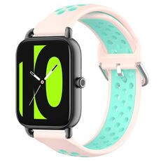 Per Xiaomi Haylou RS4 LS12 Cinturino per orologio sportivo in silicone traspirante traforato da 22 mm (rosa + anatra d'acqua)