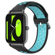 Per Xiaomi Haylou RS4 LS12 Cinturino sportivo in silicone traspirante traforato da 22 mm (nero + blu)