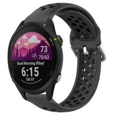 Per Garmin Forerunner 255 22mm Cinturino sportivo in silicone traspirante traforato (nero)