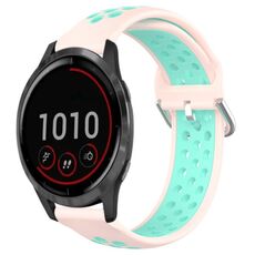 Per Garmin Vivoactive 4 22mm Cinturino sportivo in silicone traspirante traforato (anatra rosa)
