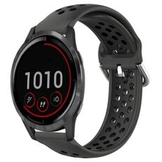 Per Garmin Vivoactive4 22mm Cinturino sportivo in silicone traspirante traforato (nero)