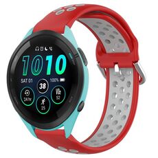 Per Garmin Forerunner 265 Music 22mm Cinturino in silicone sportivo traforato traspirante (rosso + grigio)