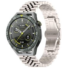 Per Huawei Watch GT3 SE Five Bull Cinturino semicircolare in acciaio inossidabile + strumento di rimozione cinturino (colore Starlight)