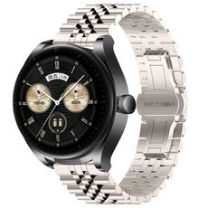 Per Huawei Watch Buds Five Bull Cinturino semicircolare in acciaio inossidabile + strumento di rimozione cinturino (colore Starlight)
