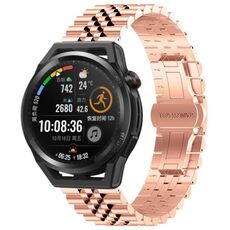 Per Huawei Watch GT Runner Five Bull Cinturino semicircolare in acciaio inossidabile + strumento di rimozione cinturino (oro rosa)