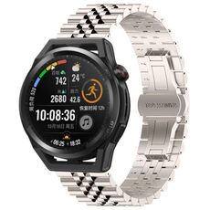 Per Huawei Watch GT Runner Five Bull Cinturino semicircolare in acciaio inossidabile + strumento di rimozione cinturino (colore Starlight)