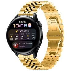 Per Huawei Watch 3/3 Pro Five Bull Cinturino semicircolare in acciaio inossidabile + strumento di rimozione cinturino (oro)