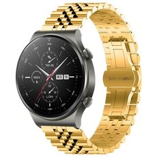 Per Huawei Watch GT2 Pro / GT 2e Five Bull Mezzo tondo in acciaio inossidabile con cinturino + strumento di rimozione del cinturino (oro)