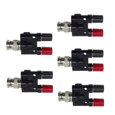 Spina maschio BNC da 5 pezzi a due connettori femmina jack a banana Adattatore RF (nero)