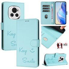 Custodia per telefono in pelle con stampa RFID Global Smile per Honor Magic6 5G (verde menta)