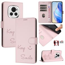 Custodia per telefono in pelle con stampa RFID Global Smile per Honor Magic6 5G (rosa)