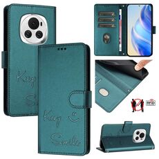 Custodia per telefono in pelle con stampa RFID Global Smile per Honor Magic6 5G (verde pavone)