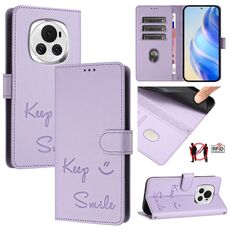 Custodia per telefono in pelle con stampa RFID Global Smile per Honor Magic6 5G (viola chiaro)