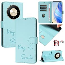 Custodia per telefono in pelle con stampa RFID Global Smile per Honor Magic6 Lite 5G (verde menta)