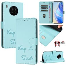 Custodia per telefono in pelle con stampa RFID per Honor 50 Lite Smile (verde menta)