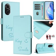 Custodia per telefono in pelle con stampa RFID per Honor 50 SE Smile (verde menta)