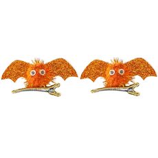 1 paio di forcine per capelli da pipistrello di Halloween per bambini (arancione)