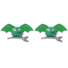 1 paio di forcine per capelli da pipistrello di Halloween per bambini (verde)