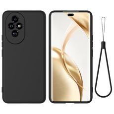 Per Honor 200 Pro Custodia antiurto in silicone liquido Pure Color (nero)