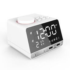 K11 LED Bluetooth 4.2 Altoparlante Sveglia Display musicale Radio, Tipo di spina: spina UE (bianco)