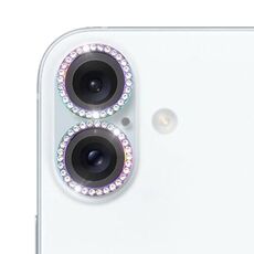 Per iPhone 16/16 Plus 9H Point Drill Camera Lens Protector Ring (colorato)