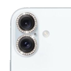 Per iPhone 16/16 Plus 9H Point Drill Camera Lens Protector Ring (grigio titanio)