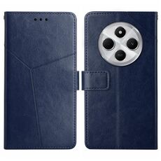 Per Redmi 14C 4G Custodia per telefono in pelle con motivo a forma di Y (blu)