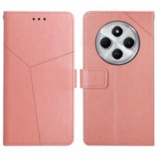 Per Redmi 14C 4G Custodia per telefono in pelle con motivo a forma di Y (rosa)