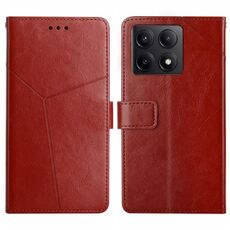 Per Xiaomi 14T 5G Global Y-shaped Pattern Flip Custodia in pelle per telefono (marrone)