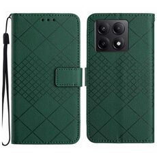 Per Xiaomi 14T 5G Global Rhombic Grid Texture Custodia in pelle per telefono (verde)