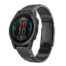 Per Garmin Fenix ​​8 AMOLED 51mm cinturino in acciaio inossidabile tartarugato 26mm (nero)