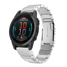 Per Garmin Fenix ​​8 MIP 51mm cinturino in acciaio inossidabile tartarugato 26mm (argento)