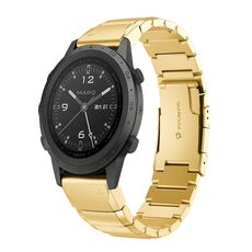 Per Garmin MARQ Commander cinturino in acciaio inossidabile da 22 mm con guscio di tartaruga (oro)