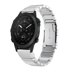 Per Garmin MARQ Golfer Cinturino per orologio in acciaio inossidabile da 22 mm con guscio di tartaruga (argento)