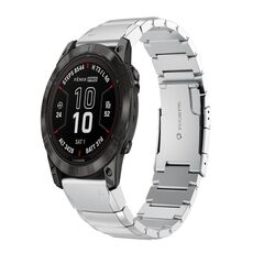 Per Garmin Quatix 7 Pro Cinturino per orologio in acciaio inossidabile da 22 mm con guscio di tartaruga (argento)