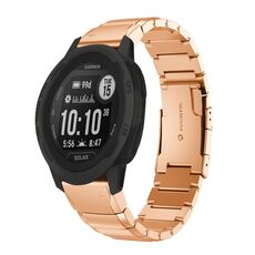 Per Garmin Instinct 2 Solar Tortoise Shell 22mm cinturino in acciaio inossidabile (oro rosa)
