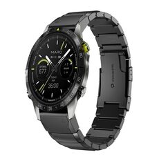 Per Garmin MARQ Athlete Gen 2 Cinturino per orologio in acciaio inossidabile da 22 mm con guscio di tartaruga (nero)