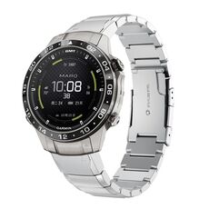 Per Garmin MARQ Aviator Gen 2 cinturino in acciaio inossidabile da 22 mm con guscio di tartaruga (argento)